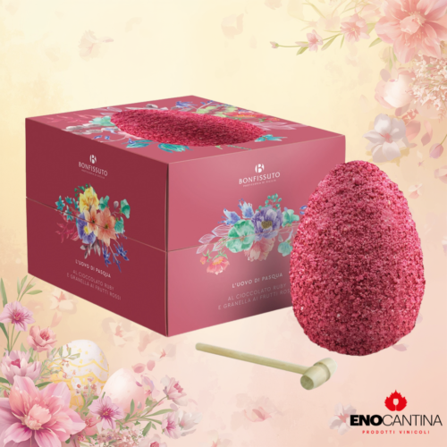 Uovo di Pasqua Bonfissuto Ruby 220 grammi con martelletto incluso e cioccolato rosa naturale